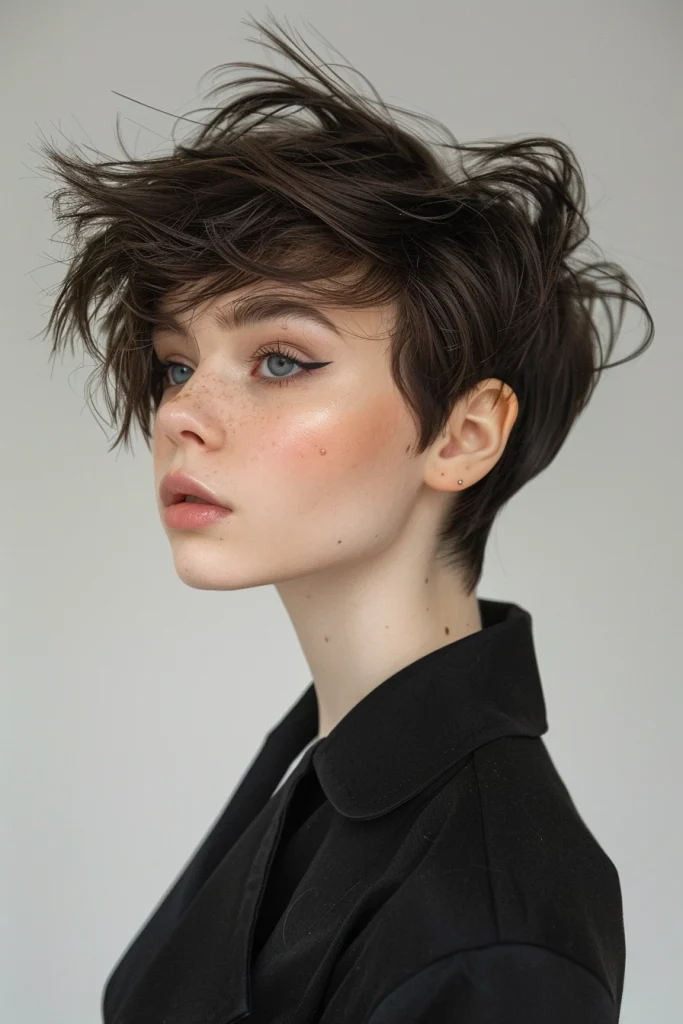 asymmetrical Pixie With Long bangs