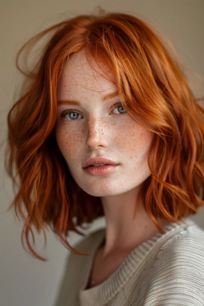 Choppy Bob on Red Hair​ no bangs