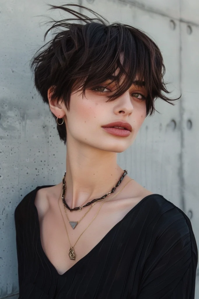 Choppy Fringe Long⁣ Pixie