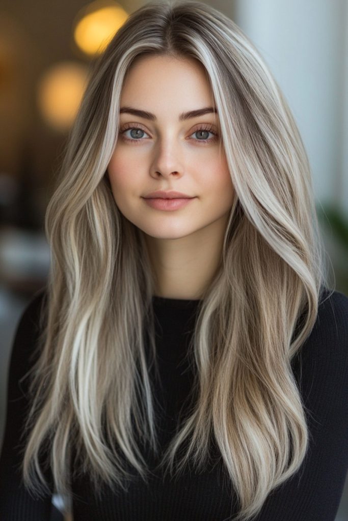 22 Creative Hair Colors for Long Hair You’ll Actually ‍Want to ‌Try -‍ Cool Ashy Bronde ⁢Blend Haircolors for Long⁤ Hair