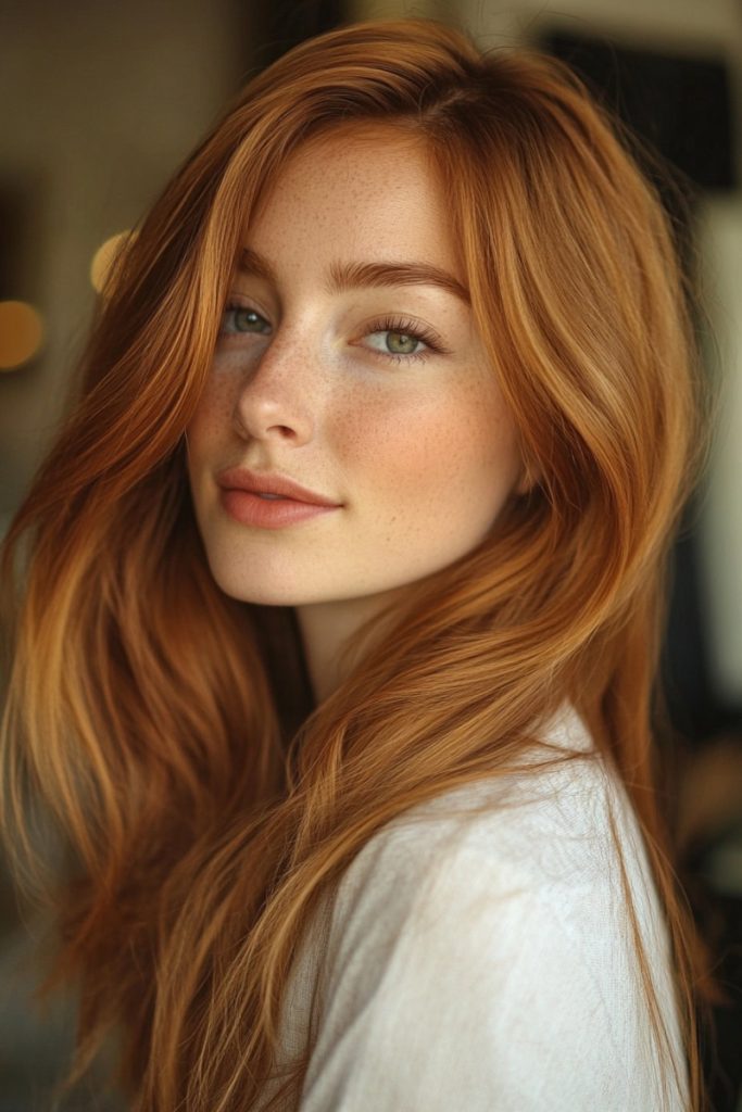 22 Creative ​Hair Colors for Long Hair You’ll ⁤Actually Want to ⁤Try - Golden Chestnut haircolors for⁢ Long Hair