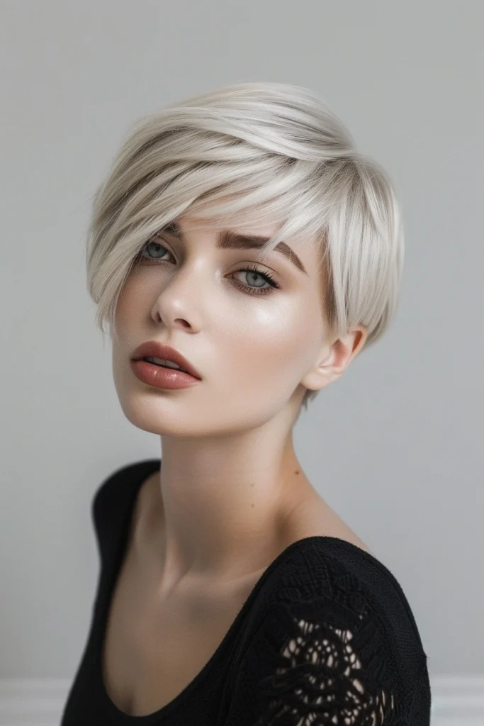 Layered⁤ Blonde Feminine Pixie