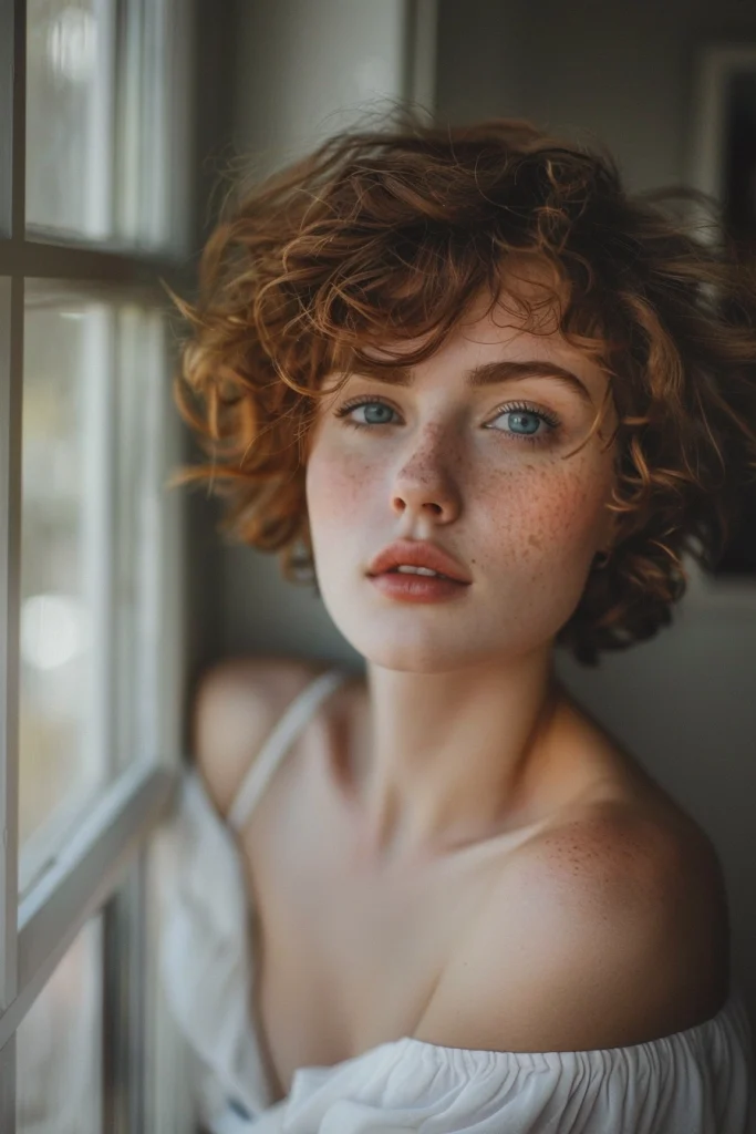20 Gorgeous Short Haircuts For Curly Hair That Will Make You Ditch The Straightener 20 Gorgeous Short Haircuts For Curly Hair That Will Make You ditch The Straightener - Short Curly Haircuts Copper Ear Length Curls