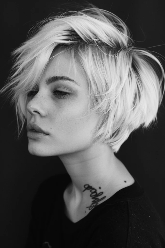 Side Sweep long ‍Edgy Pixie