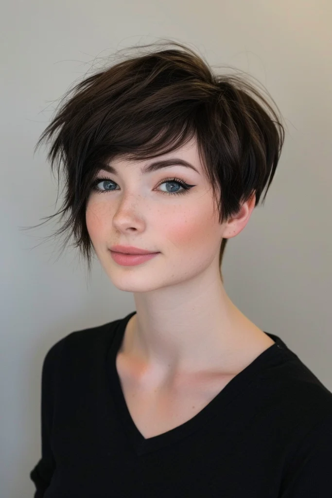 Side Swept Shaggy Pixie Cut