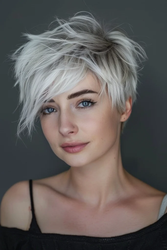 Silver Blonde piecy Pixie