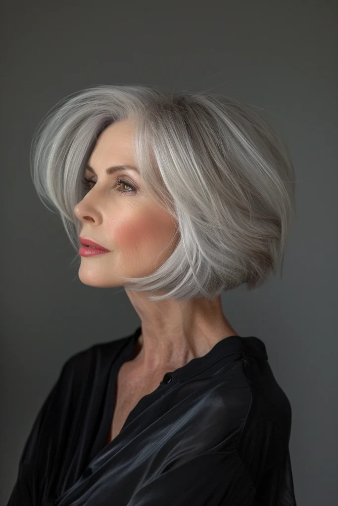 Silver Gray Long Pixie