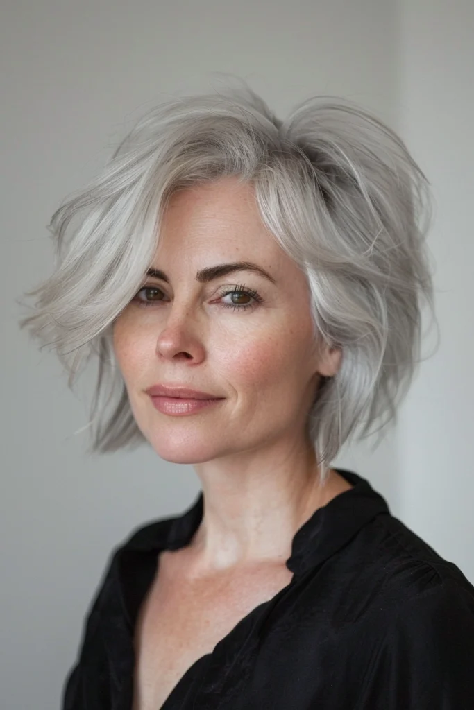 Silver Straight Long Pixie Bob