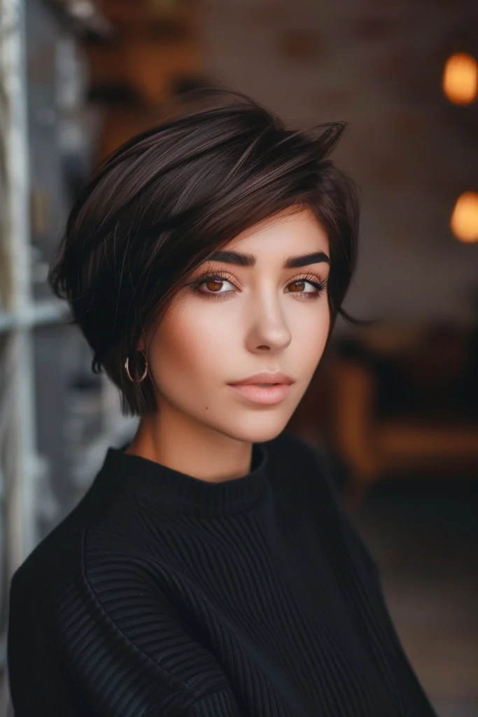 smooth Long Pixie Cut