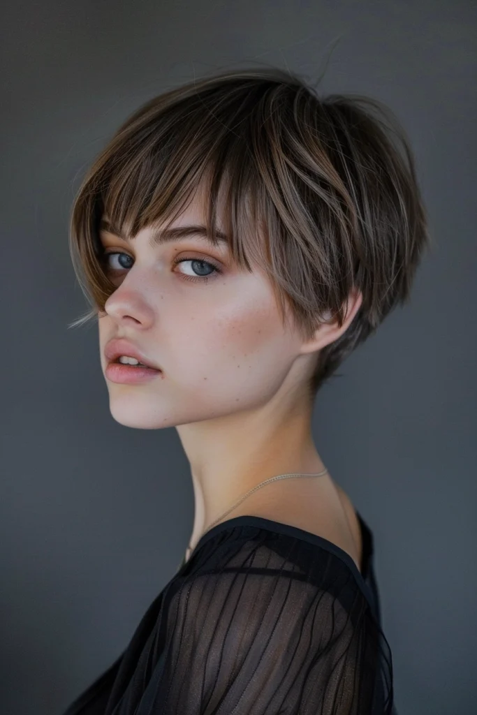 Straight Refined Pixie Cut