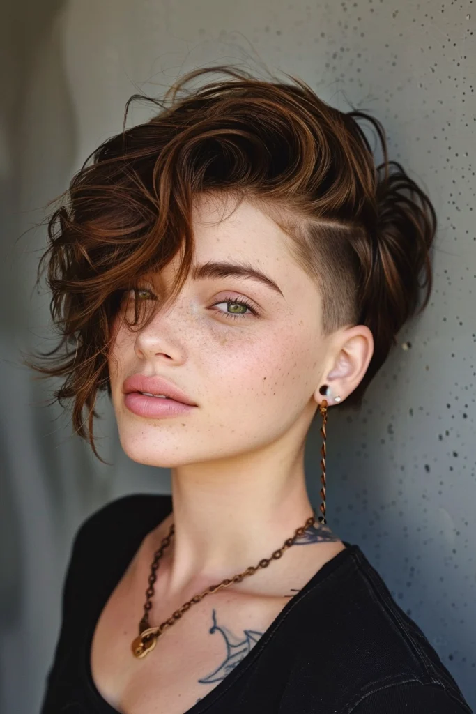 Undercut wavy Long Pixie