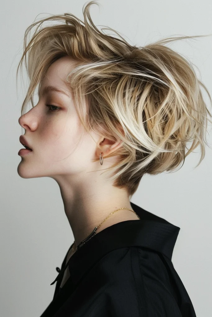 Wheat Blonde Long Pixie