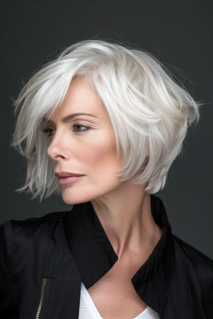 Trendy ‍Short Stacked Bob Haircuts For Women Over 50⁤ - short stacked bob⁢ for women over 50 ⁤layered⁤ edgy