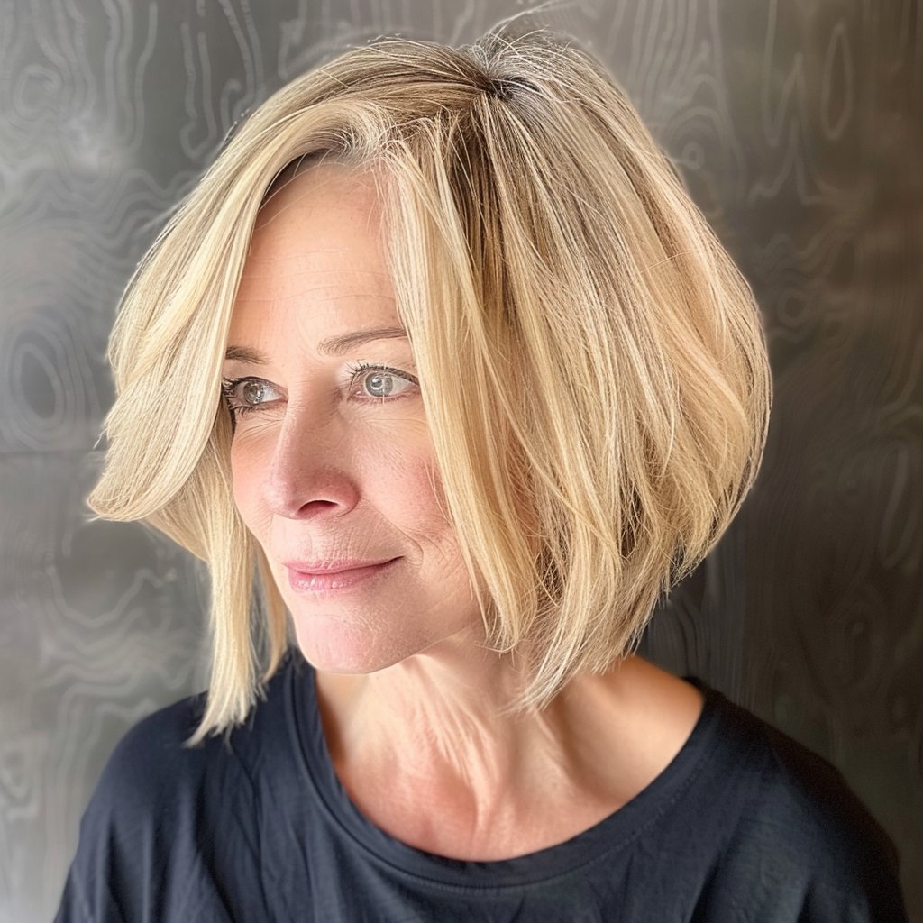 Trendy Short Stacked Bob ⁢Haircuts For Women Over 50 - short stacked bob ​haircut over ⁤50 23